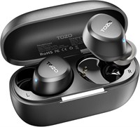 Беспроводные Bluetooth-наушники TOZO A1, лёгкие Bluetooth-наушники 5.3, беспроводная Bluetooth-гарнитура IPX5 с высококачественным звуком, зарядным чехлом, сенсорным управлением, чёрного цвета 1000008161