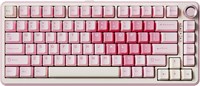 Беспроводная механическая клавиатура YUNZII B75 PRO, 75% прокладка для игровой клавиатуры, горячая замена, настраиваемая клавиатура с ручкой, предварительно смазанные переключатели RGB, Bluetooth/Type-C/2.4G (розовый, переключатель цвета «молоко») 1000008175