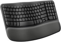 Беспроводная эргономичная клавиатура Logitech Wave Keys с мягкой подставкой для рук, удобным естественным нажатием клавиш, простым переключением, Bluetooth, приёмником Logi Bolt, поддержкой нескольких ОС, Windows/Mac, раскладкой дополненной реальности — г 1000008179