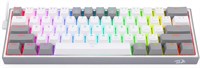 Проводная игровая клавиатура Redragon K617 Fizz 60% RGB — компактная механическая клавиатура с 61 клавишей, возможностью горячей замены, линейными красными переключателями, поддержкой Pro Driver/ПО — цвет белый/серый 1000008184