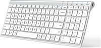 Клавиатура iClever Bluetooth BK10, многофункциональная клавиатура с возможностью подзарядки и цифровой клавиатурой, эргономичный дизайн, полноразмерная клавиатура с надежным подключением для iPad, iPhone, Mac, iOS, Android, Windows 1000008189