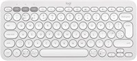 Logitech Pebble Keys 2 K380s, многофункциональная беспроводная Bluetooth-клавиатура с настраиваемыми сочетаниями клавиш, тонкая и портативная, с простым переключением для Windows, macOS, iPadOS, Android, Chrome OS, раскладка (США, международная) - белый ц 1000008206