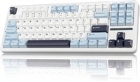 Беспроводная механическая клавиатура AULA F87, 75% TKL Custom, игровая клавиатура с возможностью горячей замены клавиш, колпачки клавиш из ПБТ, предварительно смазанные переключатели Greywood, кремовая клавиатура с RGB-подсветкой, 2,4 ГГц/USB-C/BT5.0 1000008216
