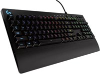 Игровая клавиатура Logitech G213 Prodigy, RGB-подсветка клавиш с синхронизацией света, защита от попадания жидкости, настраиваемые клавиши, специальные мультимедийные клавиши — черная 1000008227