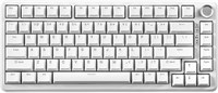 Механическая клавиатура YUNZII B75, горячая замена 75% клавиш, с ручкой, RGB-подсветка, прокладка, двухслойные колпачки клавиш из ПБТ, профиль Cherry, WIN/MAC (белый, сине-серые тактильные переключатели) 1000008233