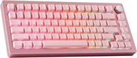 Беспроводная игровая клавиатура EPOMAKER Tide75 QMK/VIA, механическая клавиатура из алюминия (75%), программируемая клавиатура кремового цвета, Bluetooth/2,4 ГГц/USB-C, с защитной пластиной FR4 для Windows/Mac (розовая, переключатель цвета «лимон») 1000008243