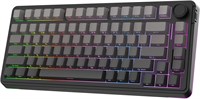 Механическая игровая клавиатура EPOMAKER EA75 с 75% RGB-подсветкой, 2,4 ГГц, Type-C, Bluetooth, кремовый цвет, беспроводная клавиатура с ручкой, прозрачные колпачки клавиш из ПБТ, горячая замена для геймеров (черный градиент, переключатель Reaper) 1000008248