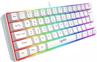 Проводная игровая клавиатура HXSJ V700 с RGB-подсветкой, 61-клавишная игровая клавиатура для игр/офисного использования, цвет черный (белый) 1000008252