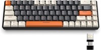 Беспроводная игровая клавиатура XVersion Mechanical Keyboard, беспроводная компьютерная клавиатура 2.4G 68 клавиш со сменными клавишами, игровая Bluetooth-клавиатура с функцией снятия колпачков клавиш - синяя клавиатура с переключателем для Mac/Windows -  1000008253