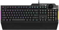 Мембранная игровая клавиатура ASUS для ПК — TUF K1 | Программируемая клавиатура, встроенная память | Отдельная ручка регулировки громкости, синхронизируемая RGB-подсветка Aura и боковая подсветка | Съёмная подставка под запястье | Защита от попадания жидк 1000008259