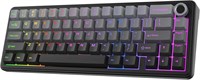 Беспроводная механическая игровая клавиатура EPOMAKER X AULA F65 PRO с возможностью горячей замены, 5-слойной подкладкой, кремовой прокладкой, ручкой и прозрачным колпачком клавиш из ПБТ, RGB-подсветкой, Bluetooth/2,4 ГГц/USB-C (градиентный серый, переклю 1000008271
