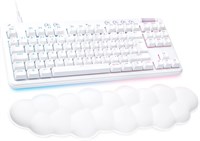 Проводная механическая игровая клавиатура Logitech G G713 с RGB-подсветкой LIGHTSYNC, тактильными переключателями (GX Brown) и подставкой для рук, совместима с ПК и Mac — белый дымчатый 1000008276