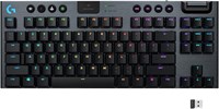 Беспроводная игровая клавиатура Logitech G915 TKL Tenkeyless с RGB-подсветкой и беспроводным управлением, низкопрофильными переключателями, синхронизацией RGB, расширенной поддержкой беспроводной связи и Bluetooth — тактильные ощущения 1000008278