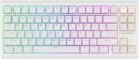 Механическая игровая клавиатура EPOMAKER G84 с 80% RGB-подсветкой, 2,4 ГГц, беспроводная клавиатура Type-C/BT, программирование QMK/VIA, горячая замена, NKRO, с прозрачными колпачками клавиш из ПБТ для геймеров (белый, переключатели Creamy Jade) 1000008296
