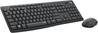 Бесшумная беспроводная мышь и клавиатура Logitech MK295 с технологией SilentTouch, полноразмерным цифровым блоком, усовершенствованным оптическим отслеживанием, беспроводным подключением без задержек, шумом на 90% меньше, клавиатура EN, цвет графит 1000008314