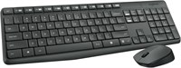 Беспроводной комплект клавиатуры и мыши Logitech MK235 для Windows, 2,4 ГГц, беспроводной USB-приемник Unifying, беспроводная мышь, 15 клавиш FN, срок службы батареи 3 года, для ПК/ноутбука, арабская/английская раскладка — черный 1000008317