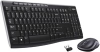 Беспроводная клавиатура и мышь Logitech MK270 для Windows, беспроводная, 2,4 ГГц, компактная беспроводная мышь, 8 мультимедийных клавиш и клавиш быстрого доступа, срок службы батареи 2 года, ПК/ноутбук, английский/арабский языки 1000008321