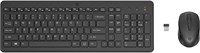 Комплект из беспроводной клавиатуры и мыши HP 330 Black с цифровой клавиатурой, беспроводным подключением 2,4 ГГц и разрешением 1600 точек на дюйм, USB-приемником и светодиодными индикаторами, черный 1000008323