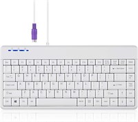 Проводная мини-клавиатура для PS2 Perixx PERIBOARD-409PW, размеры 12,36 x 5,75 x 0,79 дюйма, цвет белый, раскладка английская (США), PB-409PWUS-11829 1000008327