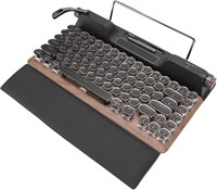 Клавиатура в стиле ретро с RGB-подсветкой, Bluetooth 5.0, 84 клавишами, круглыми колпачками, подставкой для запястья, синими переключателями, для ПК, ноутбуков и телефонов 1000008331