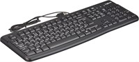 Проводная клавиатура Logitech K120 Business для Windows или Linux, USB Plug-and-Play, полноразмерная, влагозащищенная, изогнутая клавиша пробела, для ПК/ноутбука, раскладка QWERTY UK, черная 1000008348
