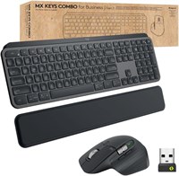 Logitech MX Keys Combo для бизнеса | Gen 2, полноразмерная беспроводная клавиатура и беспроводная мышь с подставкой для рук, Bluetooth, Logi Bolt, бесшумное нажатие, Windows/Mac/Chrome/Linux — графитовый цвет 1000008358