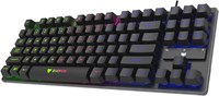 Полумеханическая игровая клавиатура EvoFox Fireblade TKL с радужной подсветкой и эффектом дыхания, плавающими клавишами, 19 клавишами с функцией Anti-Ghosting и 12 мультимедийными клавишами, клавишей блокировки Windows, плетеным кабелем (черного цвета) 1000008368