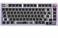 Комплект проводной механической клавиатуры EPOMAKER x LEOBOG Hi75 из алюминиевого сплава, программируемая игровая клавиатура с креплением на прокладку, с возможностью горячей замены, с ручкой переключения режимов, NKRO для Windows/Mac (фиолетовый) 1000008370