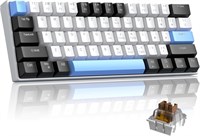 Механическая игровая клавиатура Camiysn 60%, игровая клавиатура с разноцветными клавишами и коричневыми переключателями, съёмный кабель Type-C с синей светодиодной подсветкой для ПК/ноутбука 1000008383