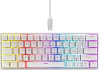 Механическая игровая клавиатура STAYOUNG с 61 клавишей и RGB-подсветкой — проводная офисная клавиатура с Bluetooth/2,4 ГГц/USB-C, компактная механическая клавиатура, совместимая с ноутбуками Windows и Mac (белая) 1000008387
