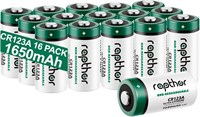 Литиевые батарейки Rapthor CR123A 3 В CR17345, упаковка из 16 шт., 1650 мАч, высокая мощность 123 А, срок годности 10 лет, неперезаряжаемые батарейки CR123 для фонариков, игрушек, систем сигнализации, микрофонов (не для Arlo) 1000008405