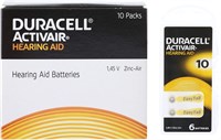 Цинковые батарейки Duracell размера 10 — упаковка из 60 штук 1000008419