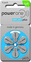 PowerOne 60. Батарейки Powerone без ртути для слуховых аппаратов. Размер: 675P. Кохлеарный имплант. 1000008425