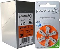 60 оригинальных батареек для слуховых аппаратов PowerOne, PR48, P13, размер 13 1000008448