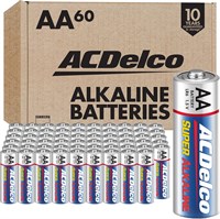 Батарейки ACDelco 60 штук типа AA, суперщелочная батарейка максимальной мощности, срок годности 10 лет, повторно закрывающаяся упаковка 1000008455