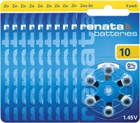 Батарейки для слухового аппарата Renata, размер 10, упаковка 60 шт. 1000008463