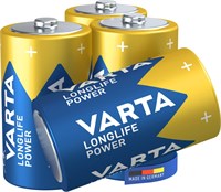 Щелочные батарейки VARTA Longlife Power D Mono LR20 (4 шт.) — сделаны в Германии — идеально подходят для игрушек, фонариков, CD-плееров и других устройств с питанием от батареек. 1000008507