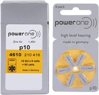 Воздушно-цинковые батарейки Power One 10 для слуховых аппаратов — упаковка из 10 штук 1000008510