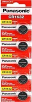 Литиевая батарейка Panasonic 3 В, размером с монету, Cr1632, упаковка из 10 штук 1000008513
