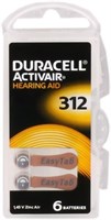 DURACELL Activair Easytab DA 312, упаковка из 20 блистеров по 6 батареек для слуховых аппаратов 1000008518