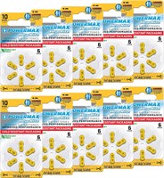Батарейки для слуховых аппаратов Powermax размера 10, жёлтая этикетка, сделано в США, 64 штуки 1000008523