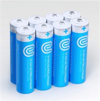 Аккумулятор U-tec AA Ultra Lithium (упаковка из 8 штук), 3000 мАч, 1,5 В, самый долговечный аккумулятор класса AA, срок хранения до 10 лет, гарантия отсутствия протечек, работает при экстремальных температурах, не подлежит перезарядке 1000008524