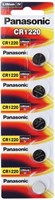 Литиевые батарейки Panasonic Panasonic 3 В, размер CR1220 (упаковка из 5 штук) 1000008544