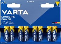 Щелочные батарейки Varta Longlife Power AA для надежной и долгой работы (8 шт.) 1000008579