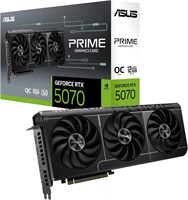 Игровая видеокарта ASUS Prime GeForce RTX 5070 OC 12G GDDR7 — PCIe 5.0, тактовая частота Boost 2587 МГц, 1 x HDMI 2.1b, 3 x DP 2.1b, 2,5 слота, вентиляторы Axial-tech, Dual BIOS, поддержка малого форм-фактора 1000008606