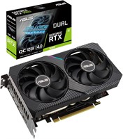 Игровая видеокарта Asus Dual NVIDIA GeForce RTX 3060 V2 OC Edition, PCIe 4.0, 12 ГБ памяти GDDR6, HDMI 2.1, DisplayPort 1.4a, двухслотовая конструкция, 15 Гбит/с, 192-бит — чёрный 1000008609