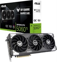 Игровая видеокарта ASUS TUF Gaming GeForce RTX 5060 Ti OC Edition 16 ГБ GDDR7 (Nvidia GeForce RTX5060Ti DLSS 4, 3.1-слотовая конструкция, PCIe 5.0, 3x DisplayPort 2.1b, 1x HDMI 2.1b, TUF-RTX5060TI-O16G-GAMING) 1000008622