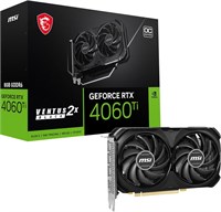 Видеокарта MSI GeForce RTX 4060 Ti VENTUS 2X BLACK 8G OC: PCI Express Gen 4 x16, скорость памяти 18 Гбит/с, 8 ГБ GDDR6, 3 порта DisplayPort, 1 порт HDMI, максимальное разрешение 7680 x 4320 — черный 1000008623