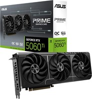 Видеокарта ASUS Prime GeForce RTX 5060 Ti 16 ГБ GDDR7 OC Edition с поддержкой SFF (PCIe 5.0, 16 ГБ GDDR7, HDMI/DP 2.1, 2,5 слота, вентиляторы Axial-tech, Dual BIOS) 1000008649