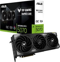 Игровая видеокарта ASUS TUF Gaming GeForce RTX 5070 12 ГБ GDDR7 OC Edition (PCIe 5.0, HDMI/DP 2.1, 3,125-слотовый, компоненты военного уровня, защитное покрытие печатной платы, вентиляторы Axis-Tech) 1000008650